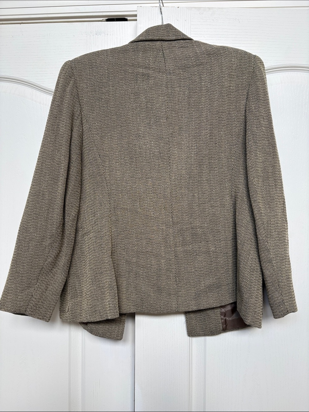 Rena Rowan Women's Taupe Herringbone Blazer Jacket - Picture 12 of 14